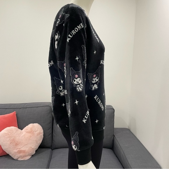 KUROMI by Sanrio Plush Cozy Crewneck Top All Over Print Size M - Picture 5 of 16